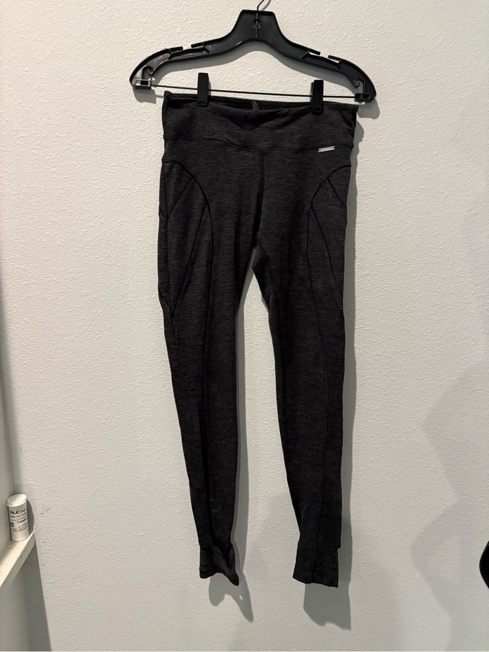 Koral Dark Gray Soft Moto Leggings with Cut out heel